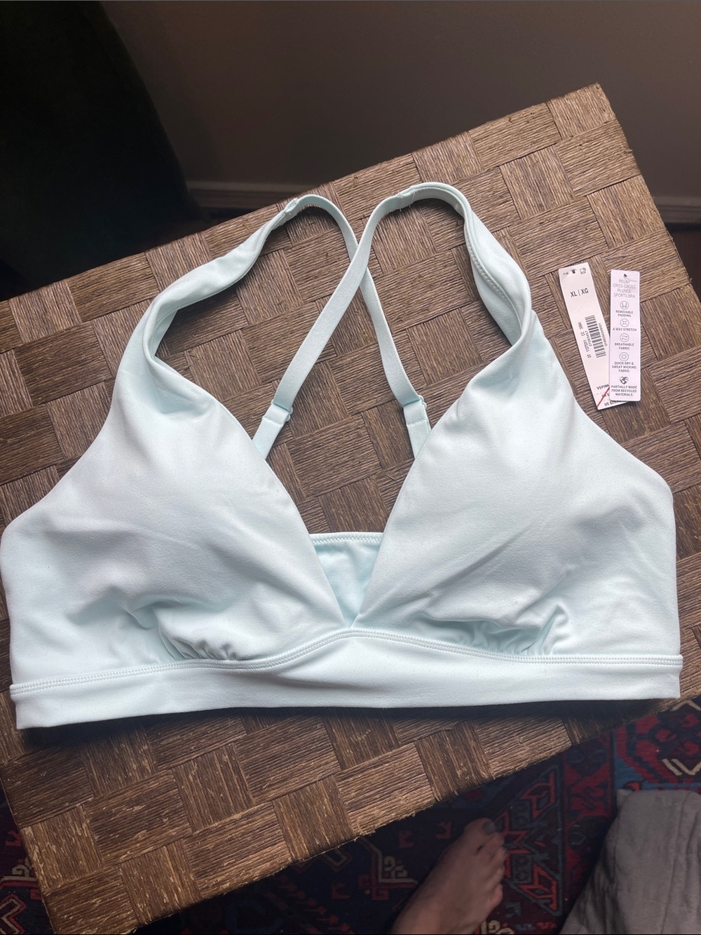PINK Relay Criss Cross Plunge Sports Bra